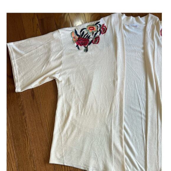 Chic Soul Embroidered Cardigan, Open Front, Floral, Multicolor, size 1XL - Picture 7 of 12